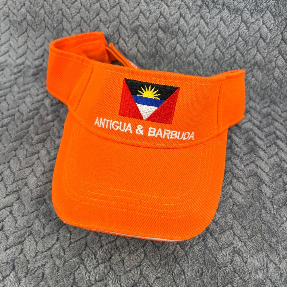 Antigua & Barbuda Flag Unisex Orange Unbranded Sun Visor Travel Souvenir OSFA
